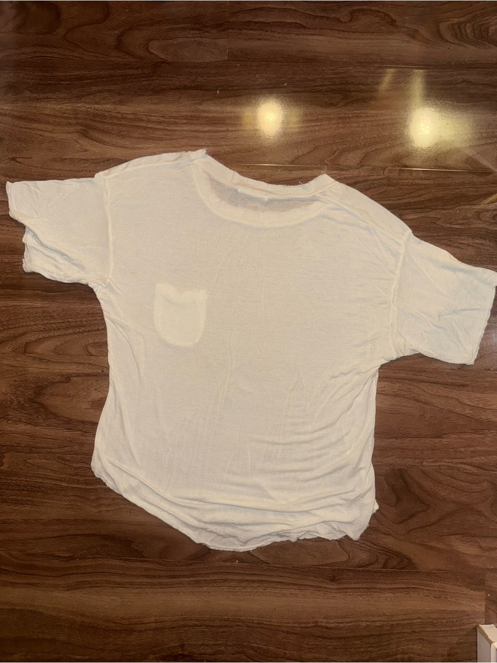 Brandy Melville Lightweight White Pocket Tee - Picture 2 of 3